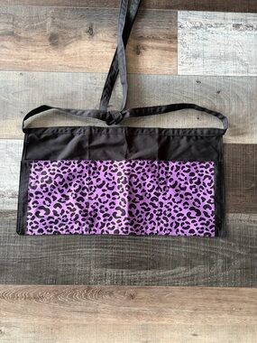 Purple Leopard Print Stylist Apron Tool Organizer Hairdresser Nail Tech